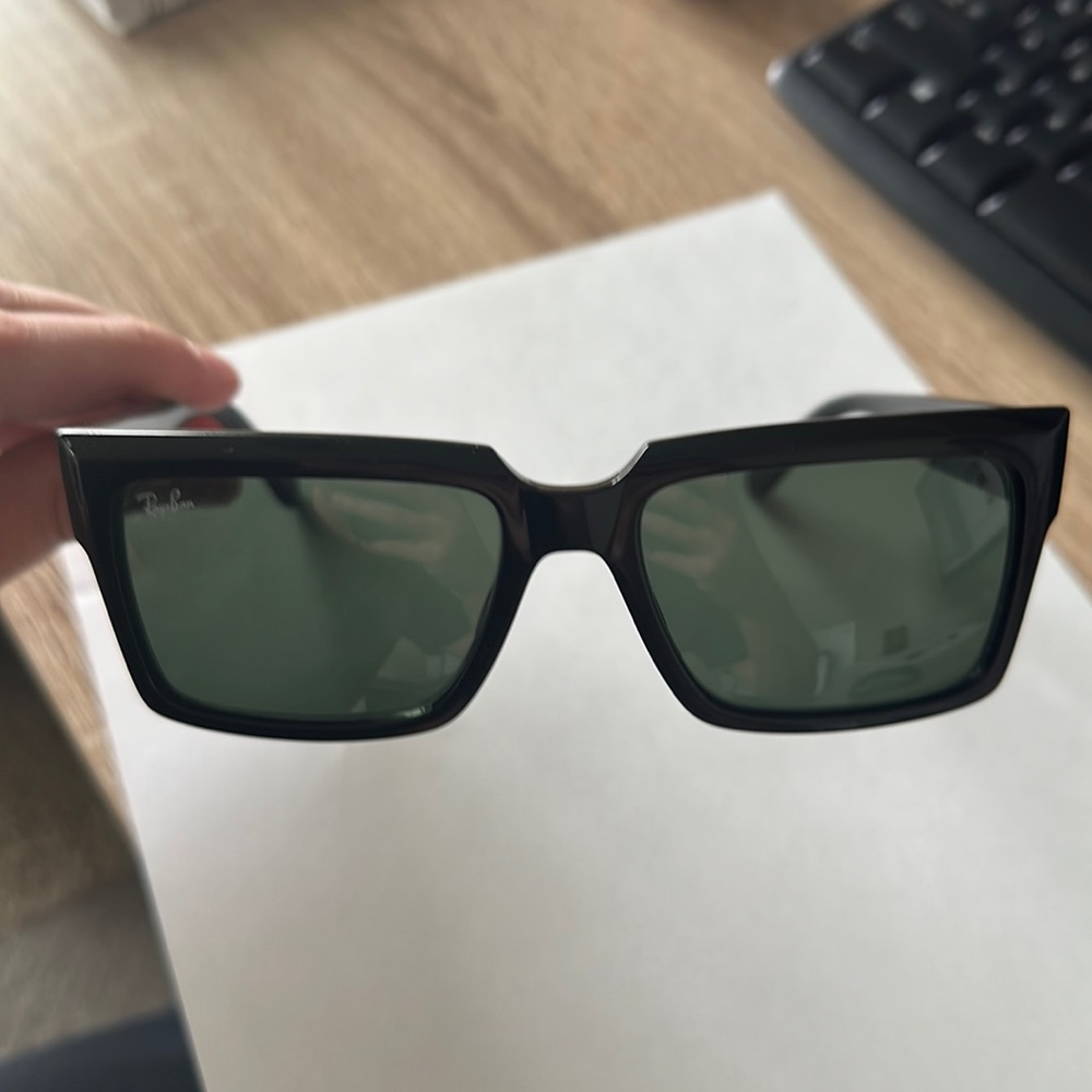 Ray-Ban Sunglasses Black with body blemishes, lenses are good.  See pictures.